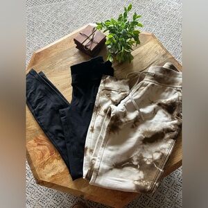 lululemon athletica Black and Tie-Dye Leggings